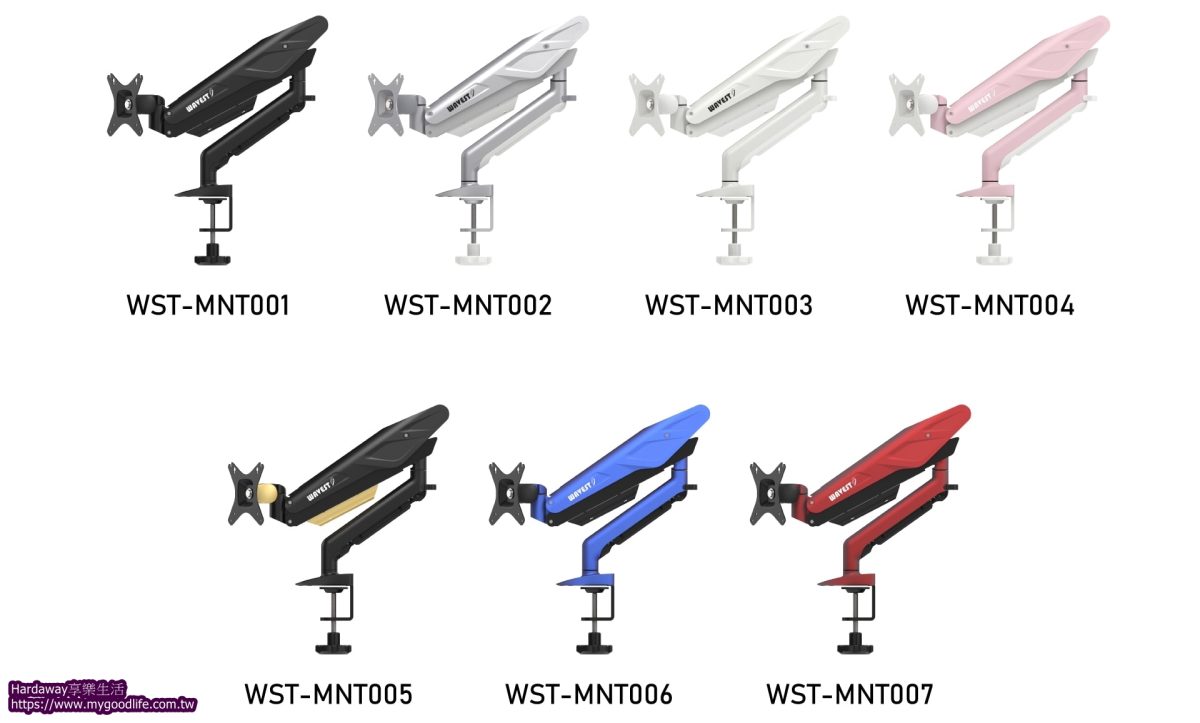 美國WAVESPLITTER電競Style鋁合金氣壓桌夾式螢幕支架