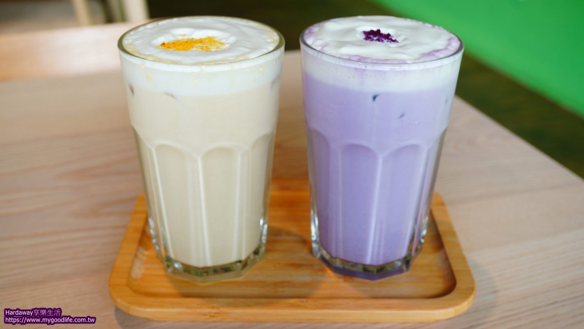 汪汪地瓜園地瓜故事館黃金地瓜拿鐵跟紫薯地瓜拿鐵