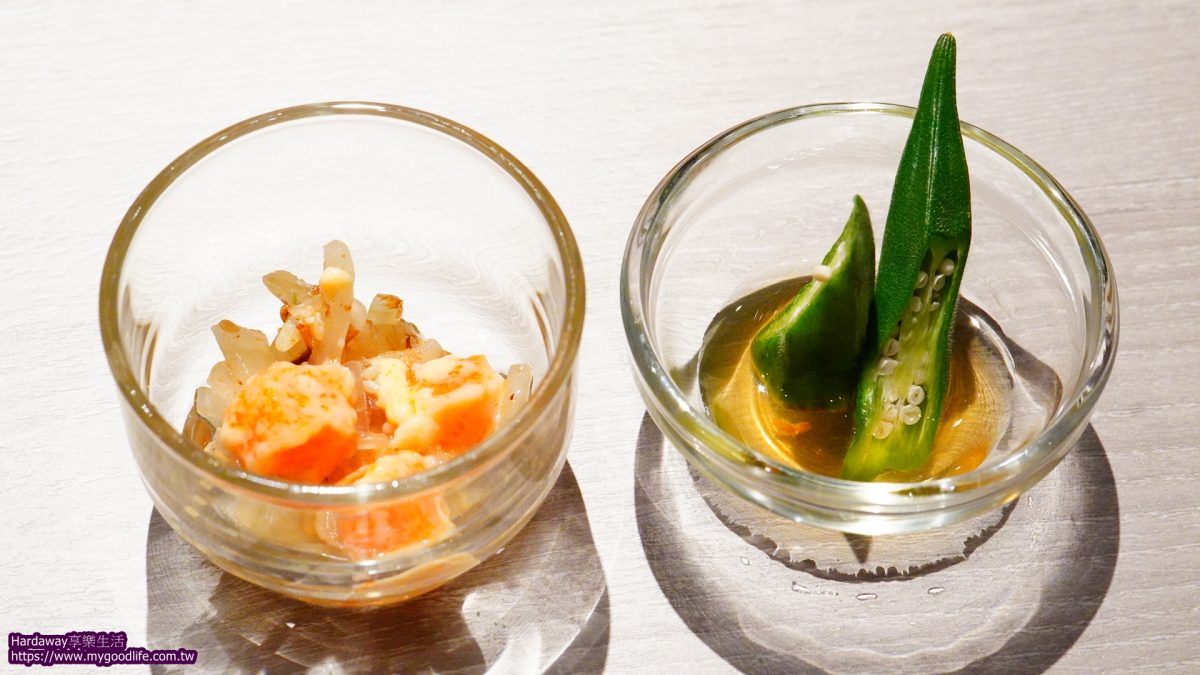 食鍋性也藝文店魚卵沙拉跟秋葵